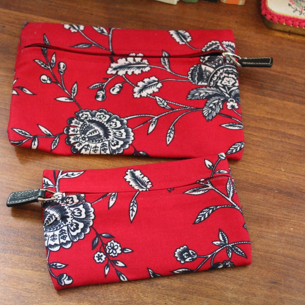 Floral Print Accessory Pouches